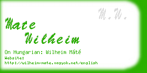 mate wilheim business card