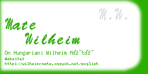 mate wilheim business card